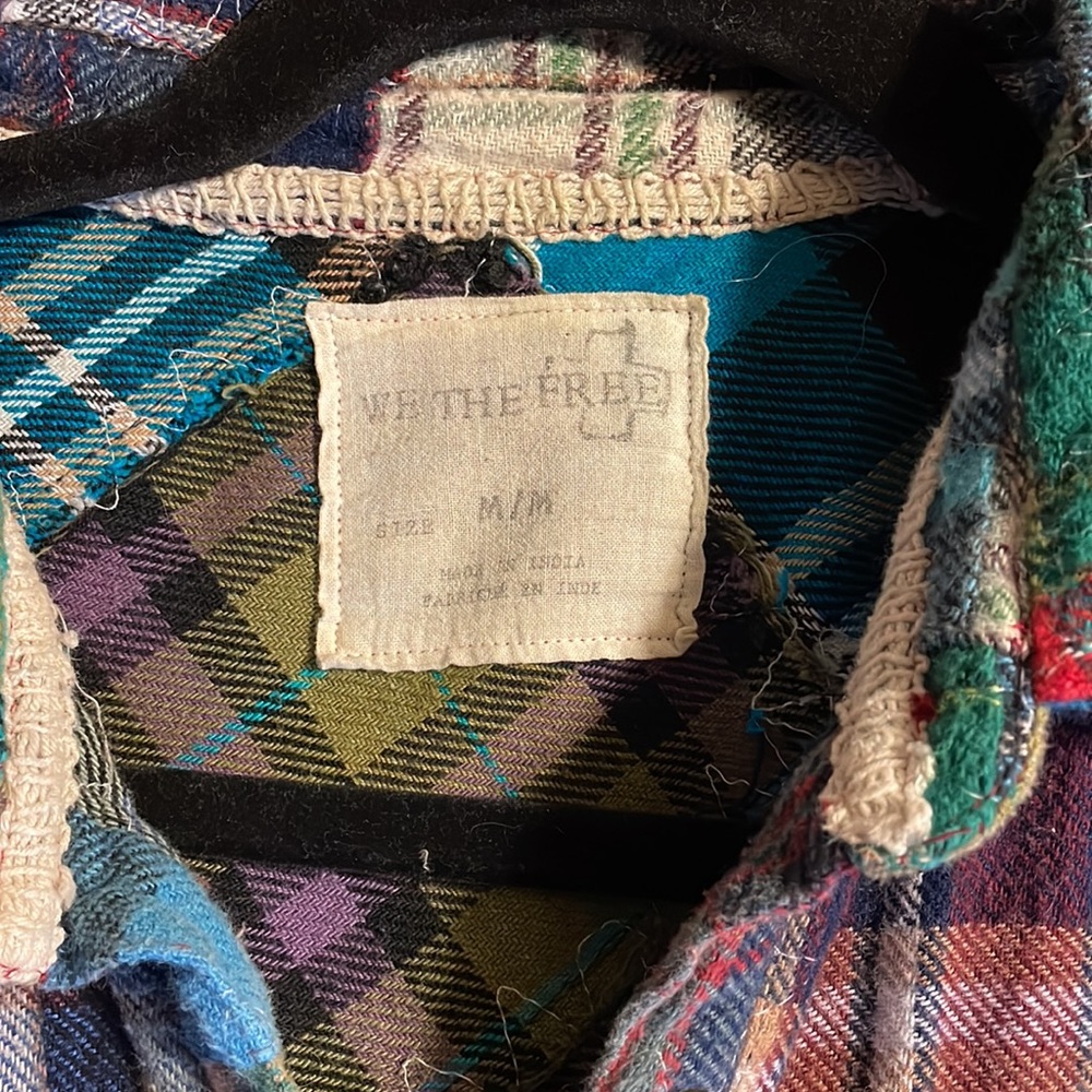 Free People patchwork flannel, medium - Picture 3 of 10